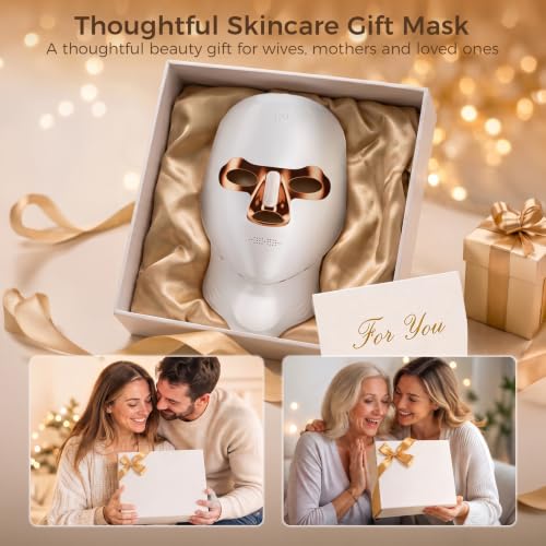 Red Light Therapy for Face & Neck, Wireless LED Face Mask Skincare | Rechargeable Red Light Therapy Facial Mask with Timing Function Full Coverage for Home, Travel, Yoga and Sleep At Home - image 8