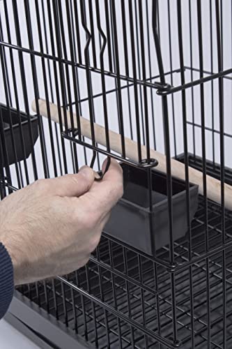 Penn-Plax Conure & Small Parrot Starter Kit With Birdcage And Accessories – Great For Cockatiels, Conures, And Small Parrots – Square Dome – Black #TOP5