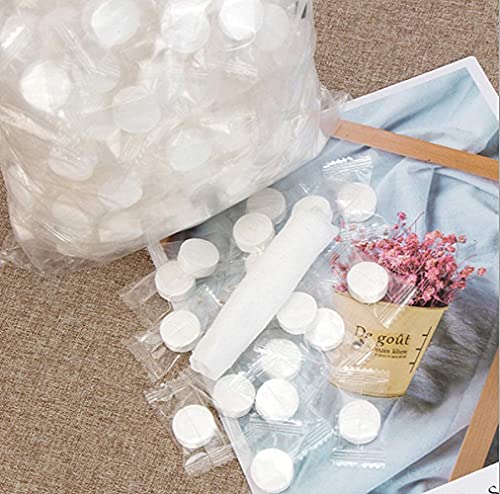 Image of Outdoor Travel Magic Compressed Tissue Disposable Towel /Tablet Coin Napkin Expands With Water Portable Face Care, Cleaning Wipes Mini Cotton Hand Towel ( Pack of 100 ), White