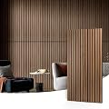 Art3d 4 Pack 47.2 x 23.6in. Wood Slat Acoustic Panels for Wall and Ceiling - 3D Fluted Sound Absorbing Panel with Wood Finish - Walnut
