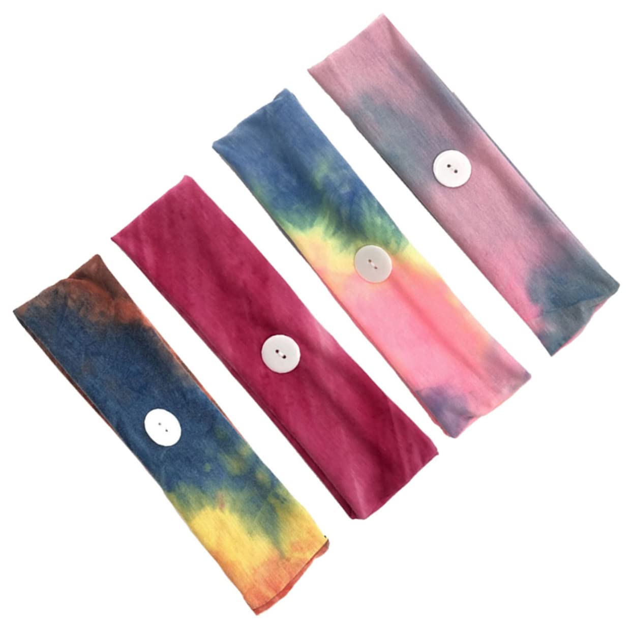 FRCOLOR 3 Set Di Fascia Per Il Fitness Con Orecchio Fascia Sportiva Polsini Traspirante Bottone Per Grigio Rosa Rosso 4 Pezzi*3