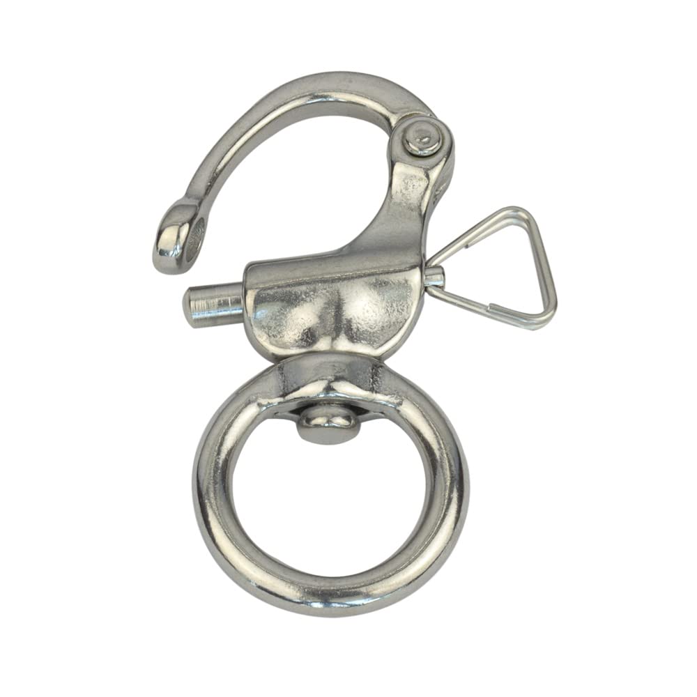 YWZHENYU 316 Stainless Steel Swivel Snap Shackles Marine Bail Shackles with Quick Release Pin for Boat, Dogleash, Bracelet, Camera of 5 Pcs (2.5 inch)