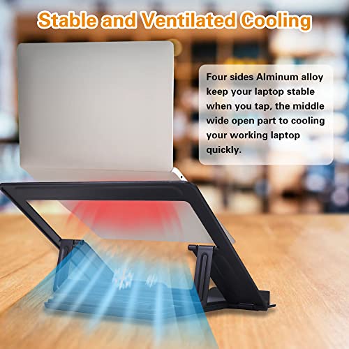 Laptop-Stand-for-DeskBlack-Adjustable-Aluminum-Portable-Laptop-Holder-Metal-Computer-Stand-4-Angle-Anti-Slip-Compatible-with-9-to-17inch-Laptop