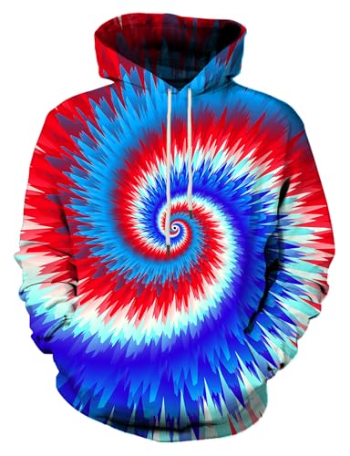 Linnhoy Men's Women's Hoodie Fashion Colorful Sweatshirt Adults Novelty Hoodies 3D Paint Pullover Funny Printed Design Sweatshirts Size XX-Large