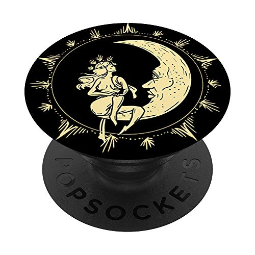 Sun Crescent Moon Crown Lady Queen Galaxy Women Ladies Gift PopSockets Agarre y Soporte para Teléfonos y Tabletas