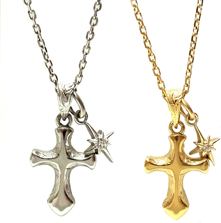 選べる４色 ハワイアンジュエリー ネックレス ペンダント 金属アレルギー アレルギー対応 ステンレス サージカルステンレス 316L レディース  メンズ サンペンダント スクロール 太陽 大人 シンプル サンゴッド ゴールドカラー プレゼント ギフト ラッピング無料 送料無料 ... [ジュライス] ペアネックレス ペアハワイアンジュエリー ホースシュー クロス 十字架 1粒ストーン スクロール カップル 花 写真