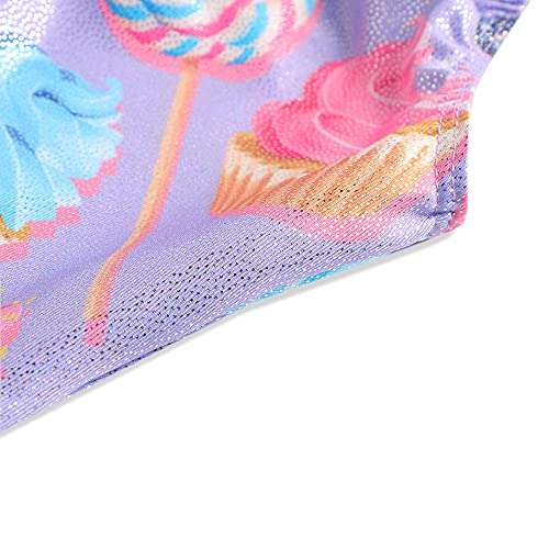 Leotards for Girls Gymnastics Toddler Dance Biketards Mermaid Unicorn Athletic Dance Wear Shiny Rainbow Blue Hotpink