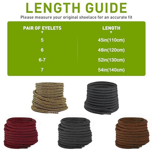 Cordones para botas Merrell Moab de 5 mm redondos y resistentes para repuesto 6