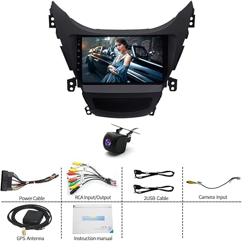 Miniatura 9 de Android 13.0 Estéreo de coche doble DIN para Hyundai Elantra 2011-2013 9 pulgadas HD pantalla táctil audio multimedia receptor con Carplay Android