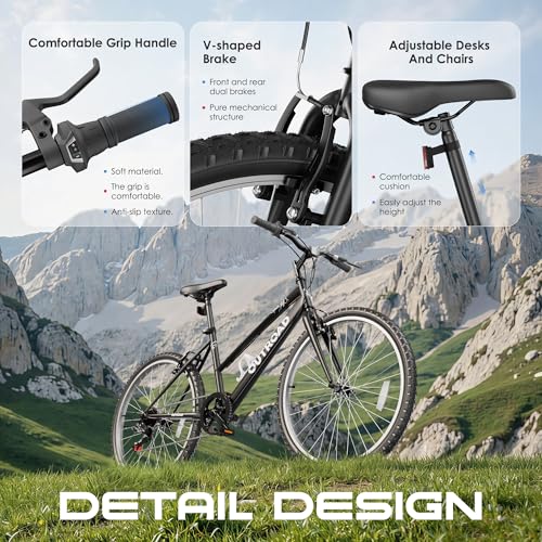 26 inch 7-Speed Commuter Bicycle,Hybrid Bicycle,Men’s