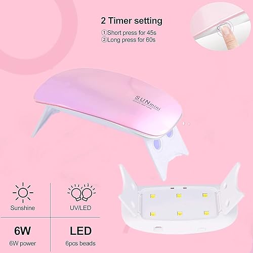 Miniatura 2 de Mini luz UV para uñas de gel luz UV LED plegable para uñas innovadora lámpara de uñas de gel extensión de uñas postizas pegamento de gel secadora de