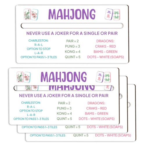 4 Pack Mahjong Line Reader con Reglas, Madera