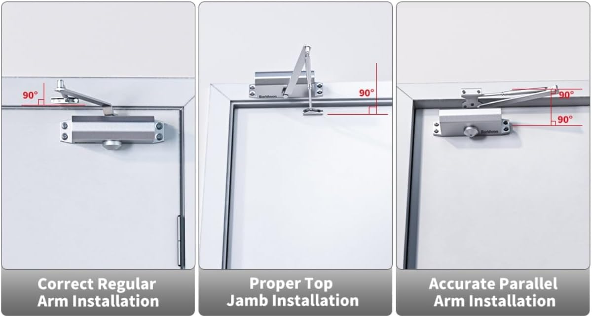 Door closer installation types: Regular Arm, Top Jamb, Parallel Arm