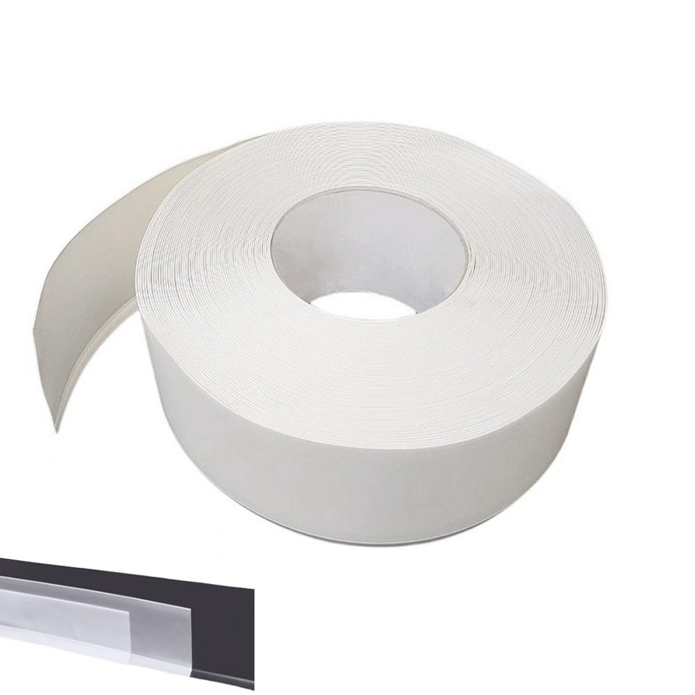 Rodapié suave de PVC adhesivo seco profesional de alta calidad de MadeInNature altura 50 mm, 70 mm o 100 mm Longitud a elegir (altura 100 mm x longitud 4 ml, blanco)