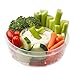 Fit & Fresh Fruit and Veggie Bowl with Removable Ice Pack, Reusable BPA-Free Container with 4 Food Storage Compartments, Healthy On-the-Go Snack