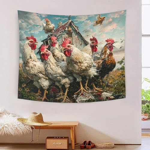 Tapisserie murale coq 3D polyester imprimé pour affiche de literie et décoration