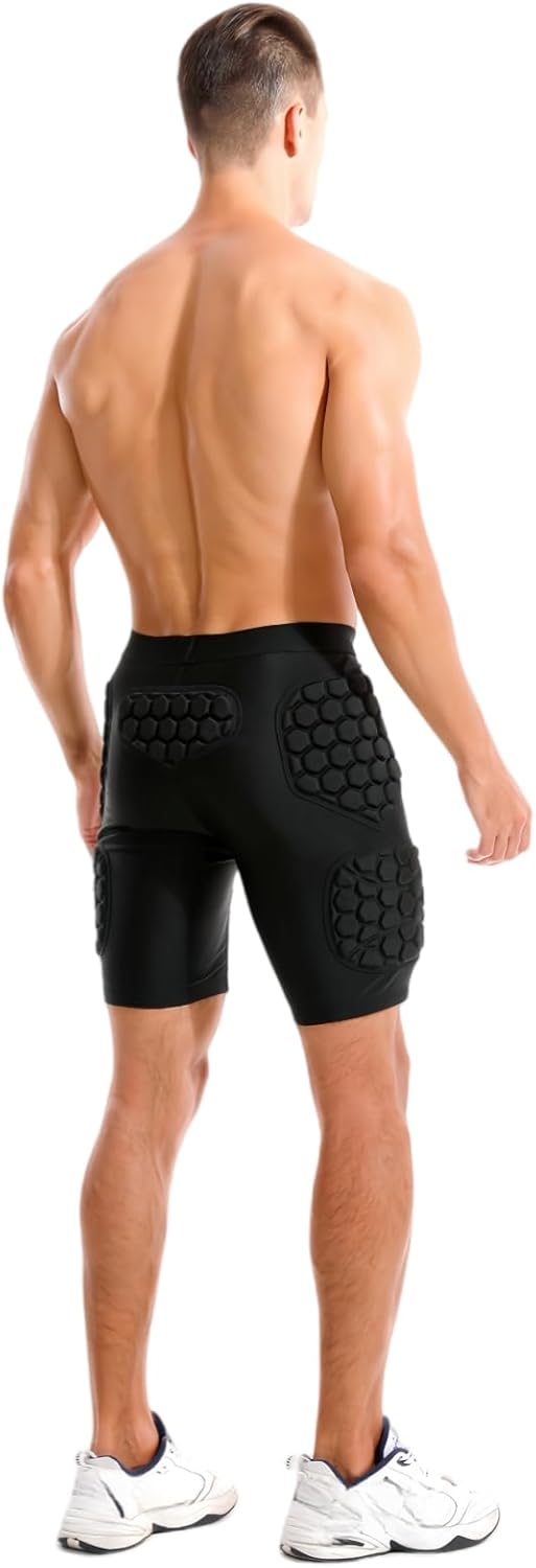 Protective Padded Shorts for Basketball, Impact Protection Athletic Underwear w/ Hip, Butt, Tailbone Padding