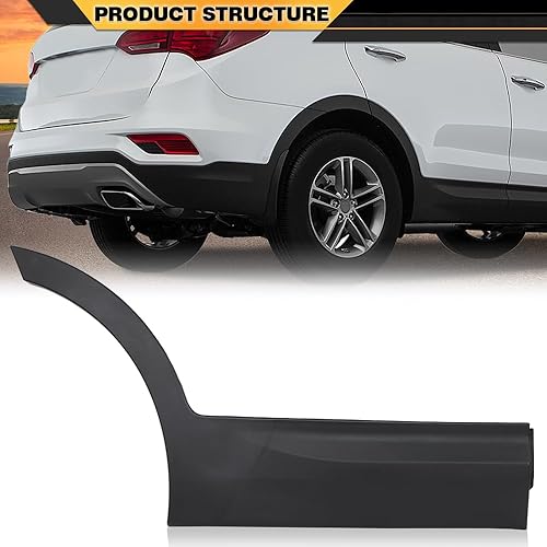 Miniatura 7 de Puerta trasera derecha, color negro, para puerta trasera derecha, color negro, compatible con Hyundai Santa Fe Sport 2013, 2014, 2015, 2016, 2017,