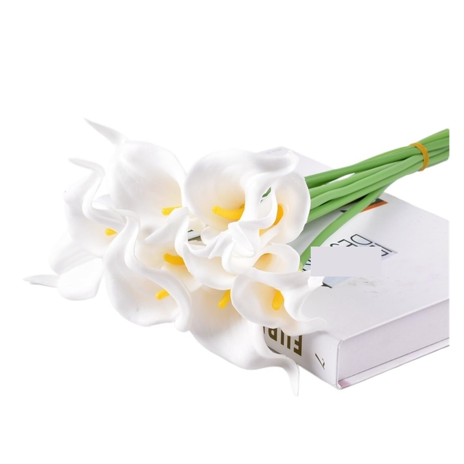 LuoAXINN Artificial Wedding Bouquet 20Pcs Calla Lily Artificial Flowers Bouquet for Wedding Bridal Home Flower Decoration(White)