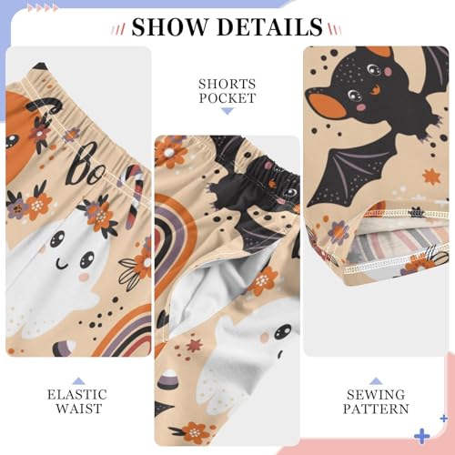 Boys' Pants Cute Halloween Ghost Pumpkins Long Bottoms Jogger Pants Elastic Waist Trousers with Pockets S-XL4