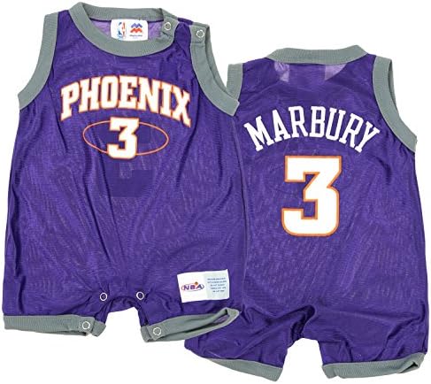 Mighty Mac Phoenix Suns Stephon Marbury #3 NBA Baby Boys Infant Retro Romper, Purple