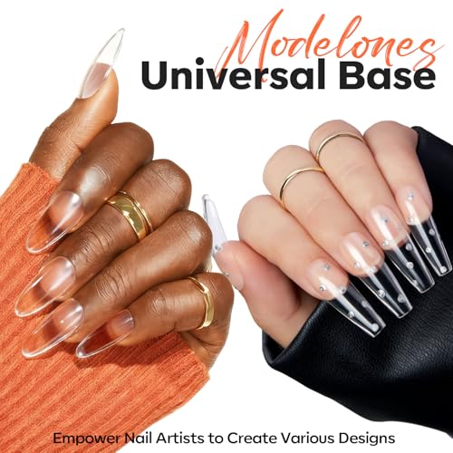 Image of modelones Builder Nail Gel, 10-in-One Builder Clear Hard Gel 2oz, High Thickness for Extension Apex Building Sculpting Overlays Home Salon LED Cured