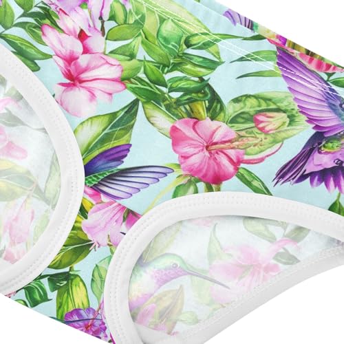 Joisal Stylish Toddlers Underwear Floral 2t Cotton Panties for Girl Colorful Hummingbirds Flowers Briefs Girls Undies4