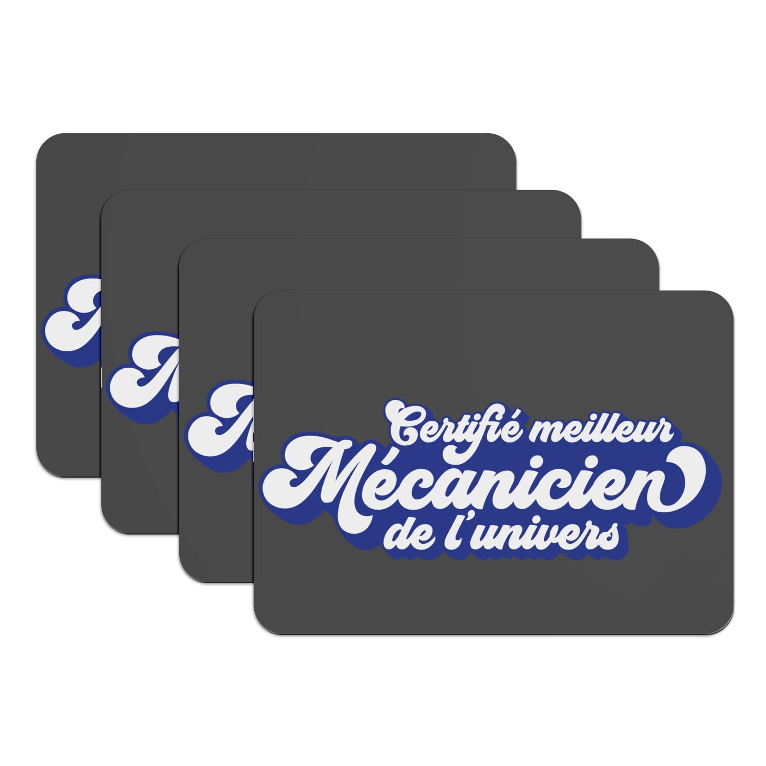 Sets de table mécanicien univers lot de 4 dessous de plat en caoutchouc noir cadeau moto voiture