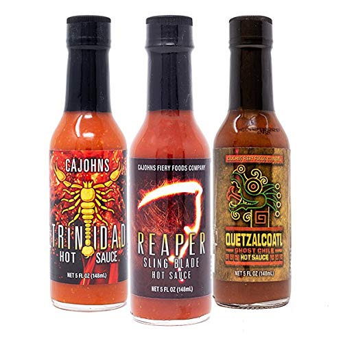 CaJohns - Salsa picante ardiente, paquete de 3