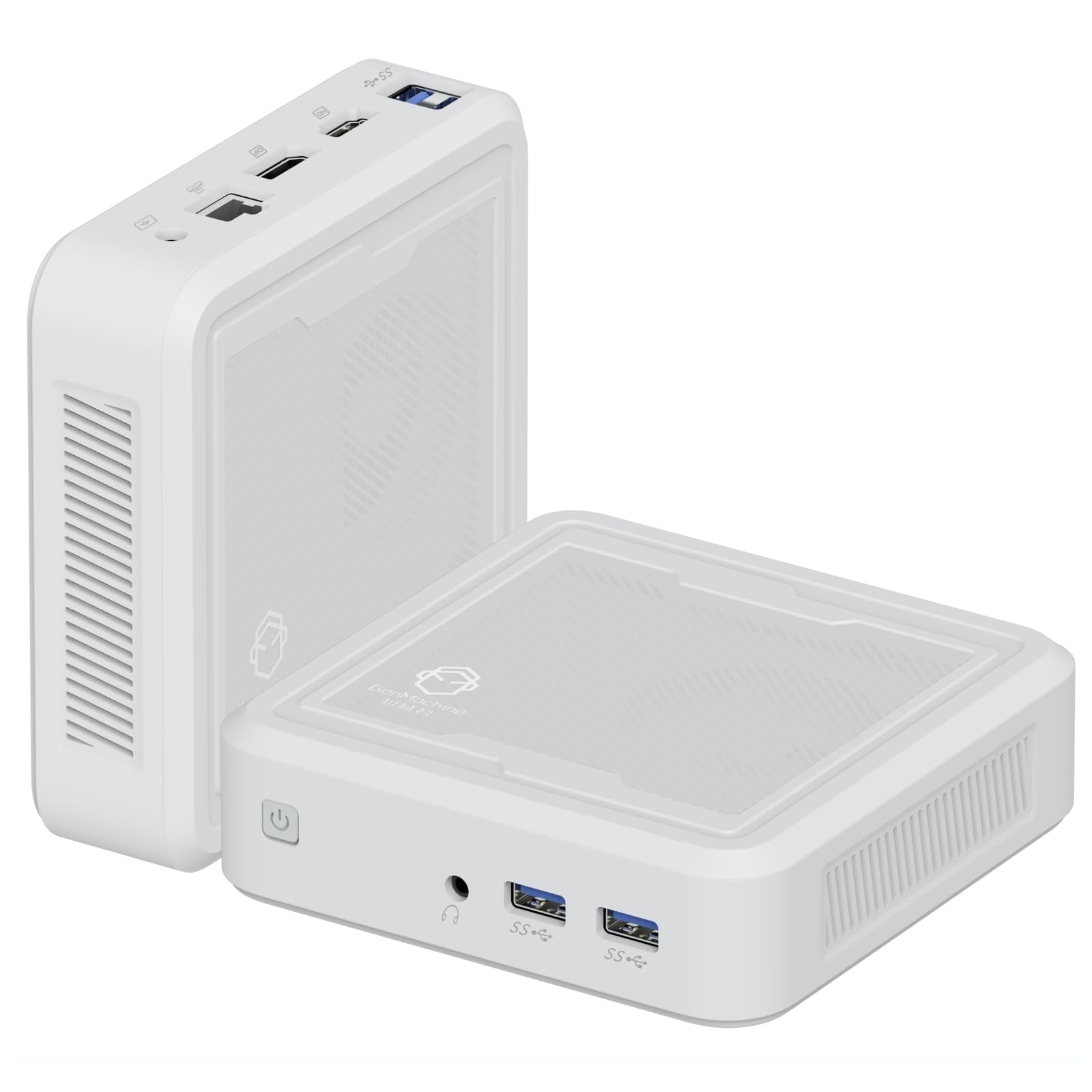 Mini PC AMD Ryzen 7 3750H mini computer fino a 4,0 GHz 4c/8t, 8 GB DDR4, 256 GB SSD e M.2 NVME, PC da gioco con Wifi5/BT4.2/DHMI/DP, gaming/ufficio/design, bianco