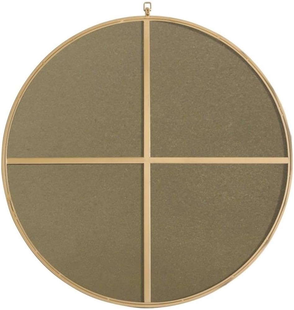 Elegant Decor Rowan 36" Round Metal Frame Hooked Mirror in Brass