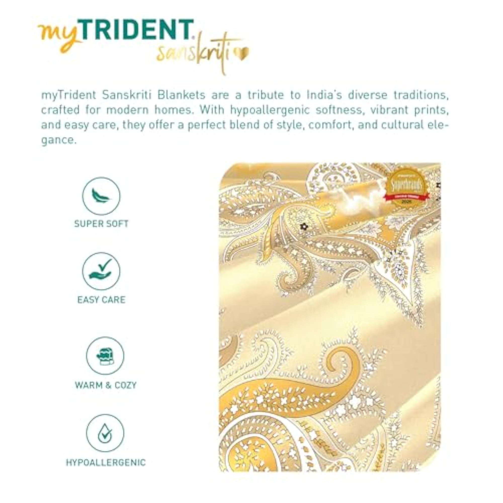 Sanskriti Single Bed Printed Mink Blanket, Super Soft & Warm