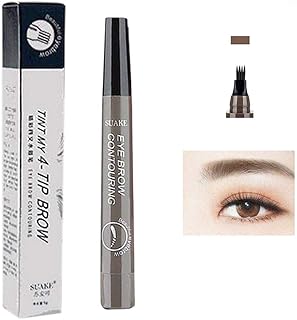 Professional Eyebrow Tattoo Pen,Microblading Eyebrow Pencil with a Micro-Fork Tip Applicator Creates Long-Lasting Natural Eye Brows Effortlessly and Stays on All Day (Grey Brown)