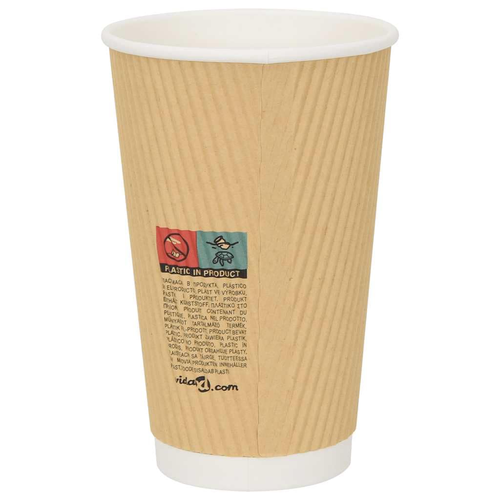 Vasos de papel de papel con tapas, 1000 unidades, 400 ml, marrón, plástico, blanco, compatibles, gastronomía, catering, fiestas, eventos, bebidas calientes, bebidas frías, batidos, agua, para