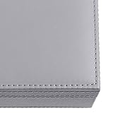 BEWISHOME Earring Organizer Box for Cufflinks, Rings, Pendants, Chains - 50 Slots Case, 6 Necklace Hooks, 2 Stackable Trays - Earring Jewelry Box for Women Girls, Grey SSH11H