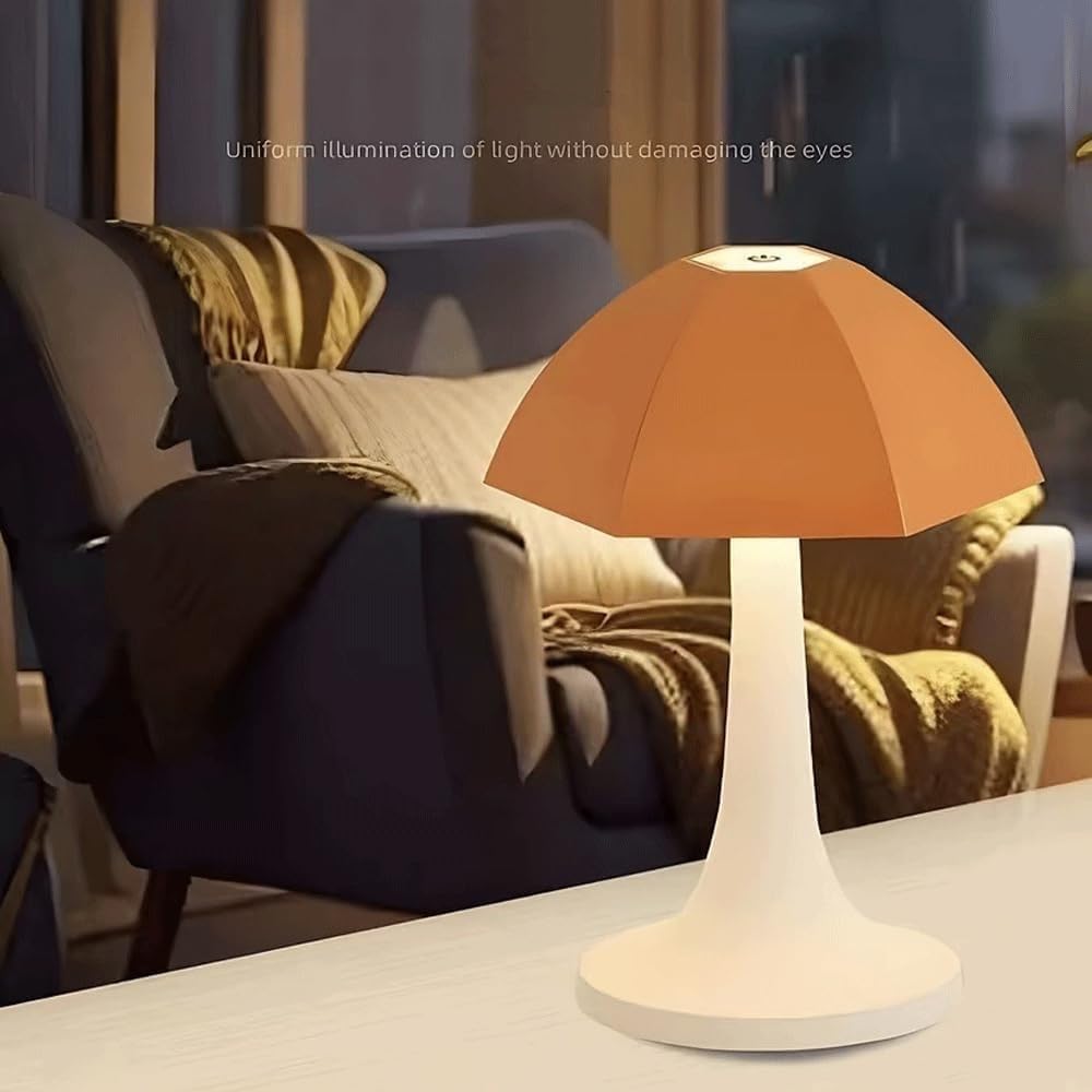 Lampada da comodino lampada da scrivania creativa piccolo ombrello ricaricabile touch dimmerabile luce camera da letto soggiorno hotel (blu)