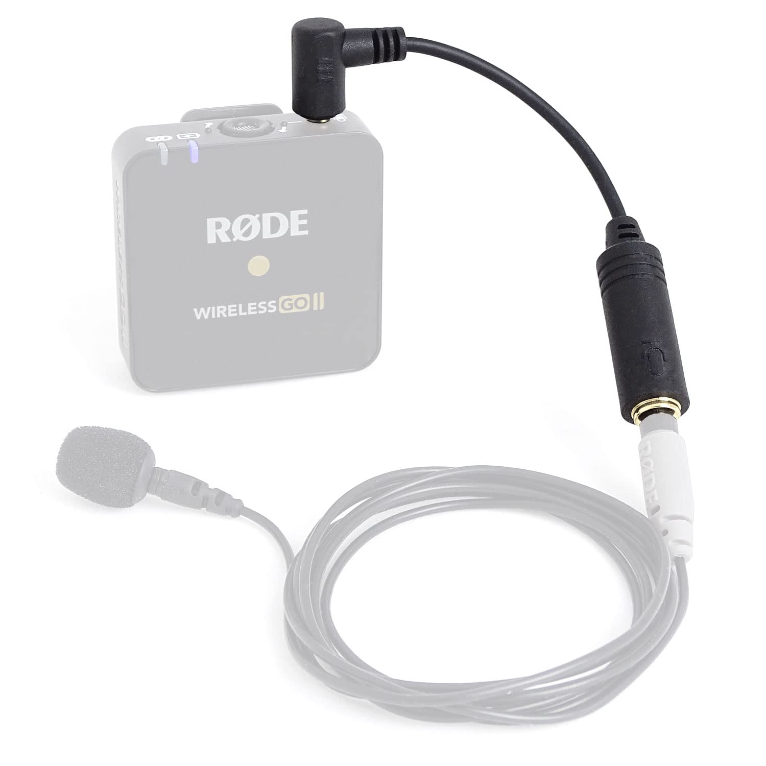 keepdrum RØDE SmartLav+ Lavalier-Mikrofon für Smartphone WS05BK Fell-Windschutz + ADP03 Kabel 3,5mm TRRS-TRS