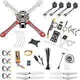 HAWK'S WORK F450ドローン・キット、 DIYクアッドコプターセット、 フレーム + Pixhawk + GPS + パワーモジュール + ESC + ブラシレスモーター + プロップ + バッテリー + アクセサリー + ギルドブック＆ビデオ (B)