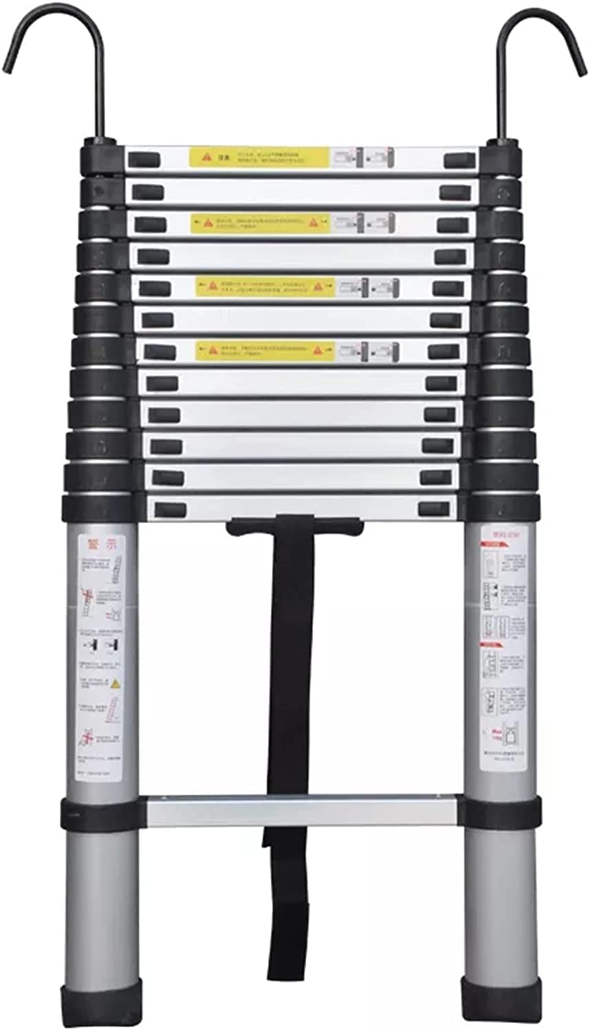 Escalera telescópica telescópica 8m/ 7m/ 6.2m/ 5m/ 4m/ 3.8m/ 2.6m, Escaleras de extensión de Aluminio con Gancho para Negocios de techado, Uso doméstico, Trabajo al Aire Libre de R