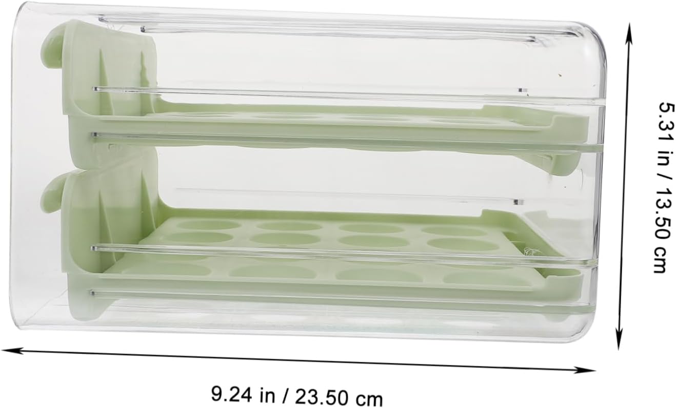 Tiered Egg Organizer Drawer Space-saving Refrigerator Egg Holder for Easy Storage and Freshness Design for Compact Kitchen Accessory Light Green