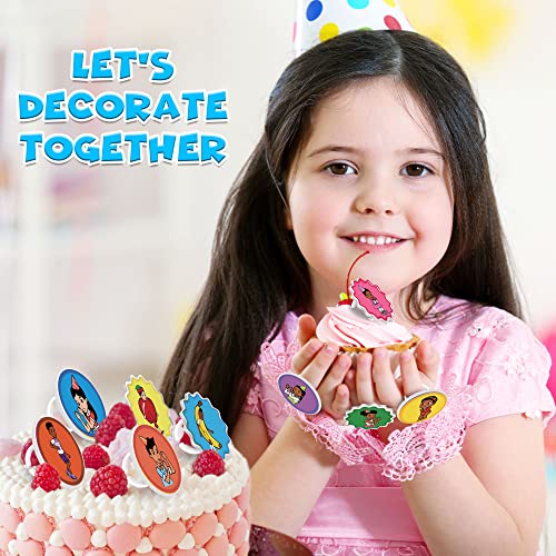 24Pcs Cake Toppers Ring Decor For Kids Cartoon Theme Birthday Party Supplies Baking Cupcake Decorations Party Favors #TOP1