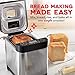 Dash Everyday Stainless Steel Bread Maker, Up to 1.5lb Loaf, Programmable, 12 Settings + Gluten Free & Automatic Filling Dispenser - Black