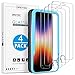 OMOTON [4 Stück] Glasfolie Kompatibel mit iPhone SE 2022/iPhone SE 2020/ iPhone 8/7/6/6s, iPhone SE 3 Schutzfolie mit Positionierhilfe,[9H Härte], [Anti-Kratzen], [Anti-Öl], [Anti-Bläschen]