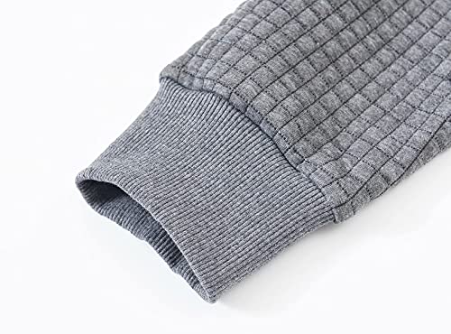 Yukaichen Men's Casual Pullover Hoodies Long Sleeve Hooded Sweatshirts Lightgray X-Large #TOP4