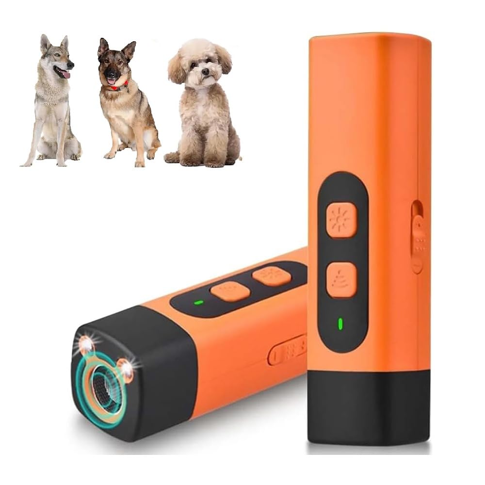 TASBER Anti Barking Device for Dogs, Dog Barking Deterrent Devices, Ultrasonic Dog Barking Deterrent Device with LED Flashlight for Training to Improve Bad Behavior (High power dog repeller, 2pcs)