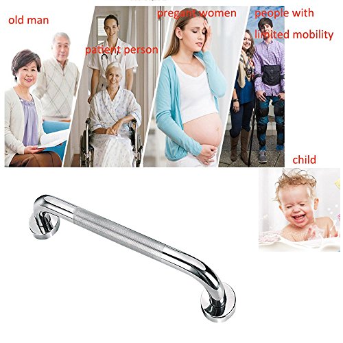 Sunmall 16 Inch Bath Grab Bar, Sturdy Stainless Steel Shower Safety Handle For Bathtub,Toilet, Bathroom,Stairway Handrail,Anti-Slip Grip Prevention For Elderly, Handicapped, Disabled,Pregant Women #TOP4