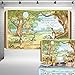 Classic Pooh Giant Book Backdrop Vintage Hundred Acre Wood Background Winnie Bear with Blue Balloon Banner Boys Baby Shower Birthday Party Decorations 5x3 ft 112