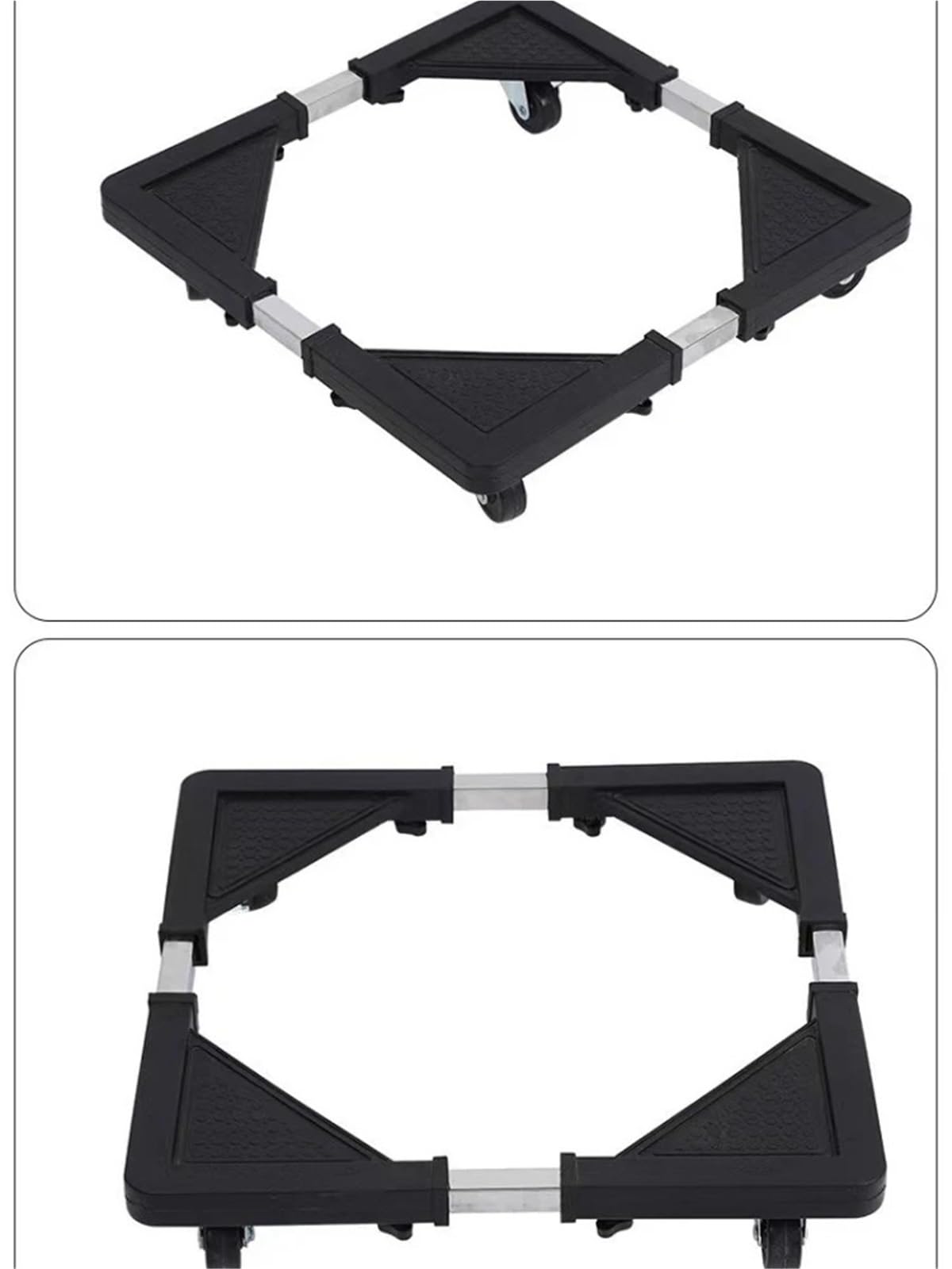 Base Con Ruote Per Elettrodomestici Ruote bloccabili for carrello for elettrodomestici in acciaio inossidabile | Base regolabile a prova di umidità for lavatrice frigorifero(43-65cm)