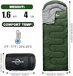 Sleeping Bags for Adults Cold Weather & Warm - Backpacking Camping Sleeping Bag for Kids 10-12, Girls, Boys - Lightweight Compact with Compact Bag