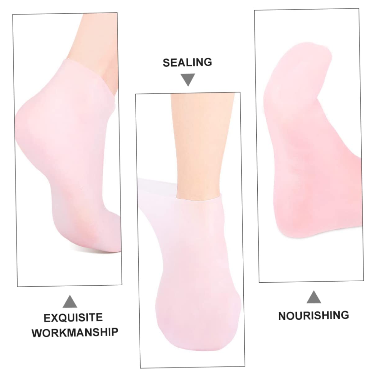 Vaguelly 1Pair Moisturizing Protective Feet Socks for Nourishing and Dryness Skin Softening Non Slip Design for Overnight Foot Care